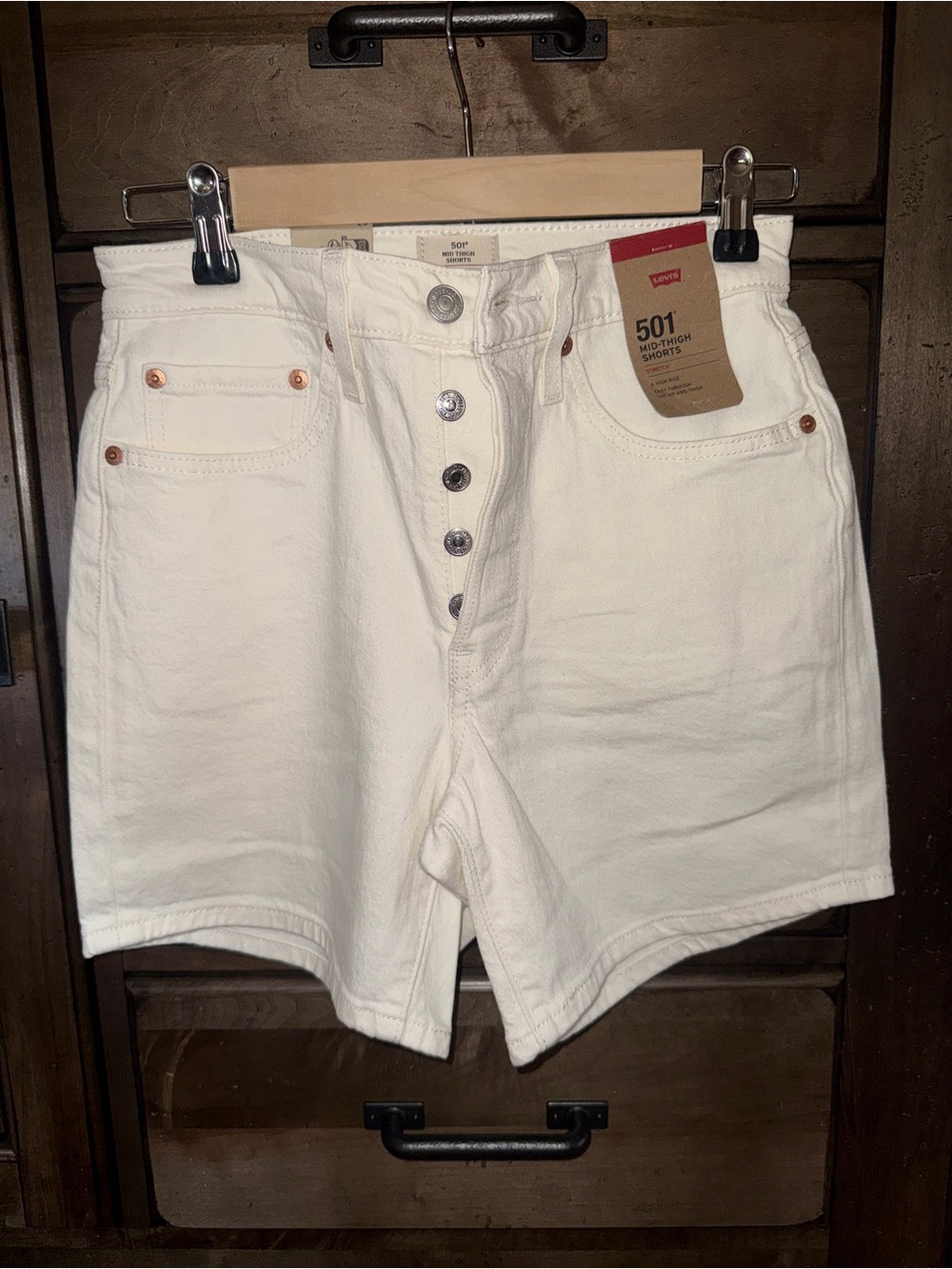 Levi's White 501 High-Rise Jean Shorts